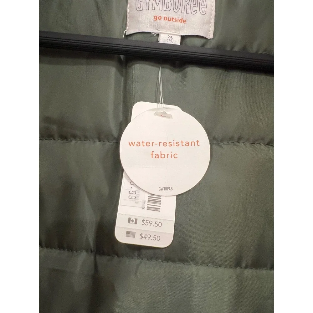 Gymboree Bomber Jacket Boys XL Orange Utility Pockets Waterproof Zip Up NWT Flaw